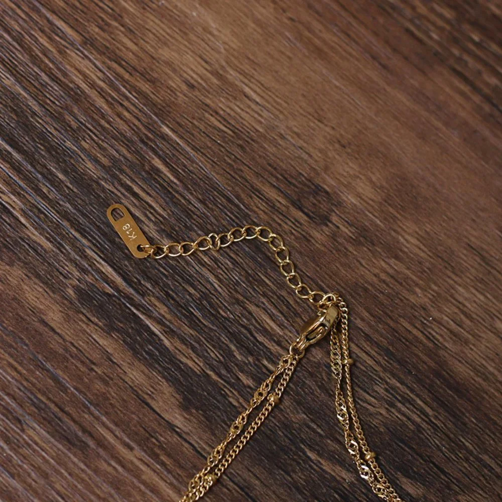 NEW 18K Gold Plated Vintage Diamond Coin Star Double Layer Necklace - Picture 13 of 14